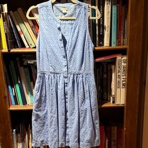 J. Crew Light Blue Sleeveless Midi Dress